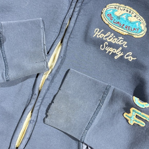 Vintage Hollister California Sweatshirt Mens M New Port Beach Full Zip Preppy - Picture 4 of 8